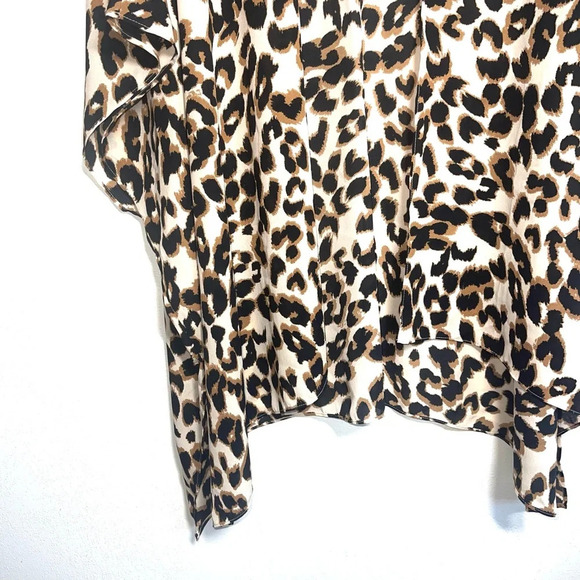 Maurices Brown & Black Leopard Print Open Front Kimono One Size Women’s - Picture 5 of 9